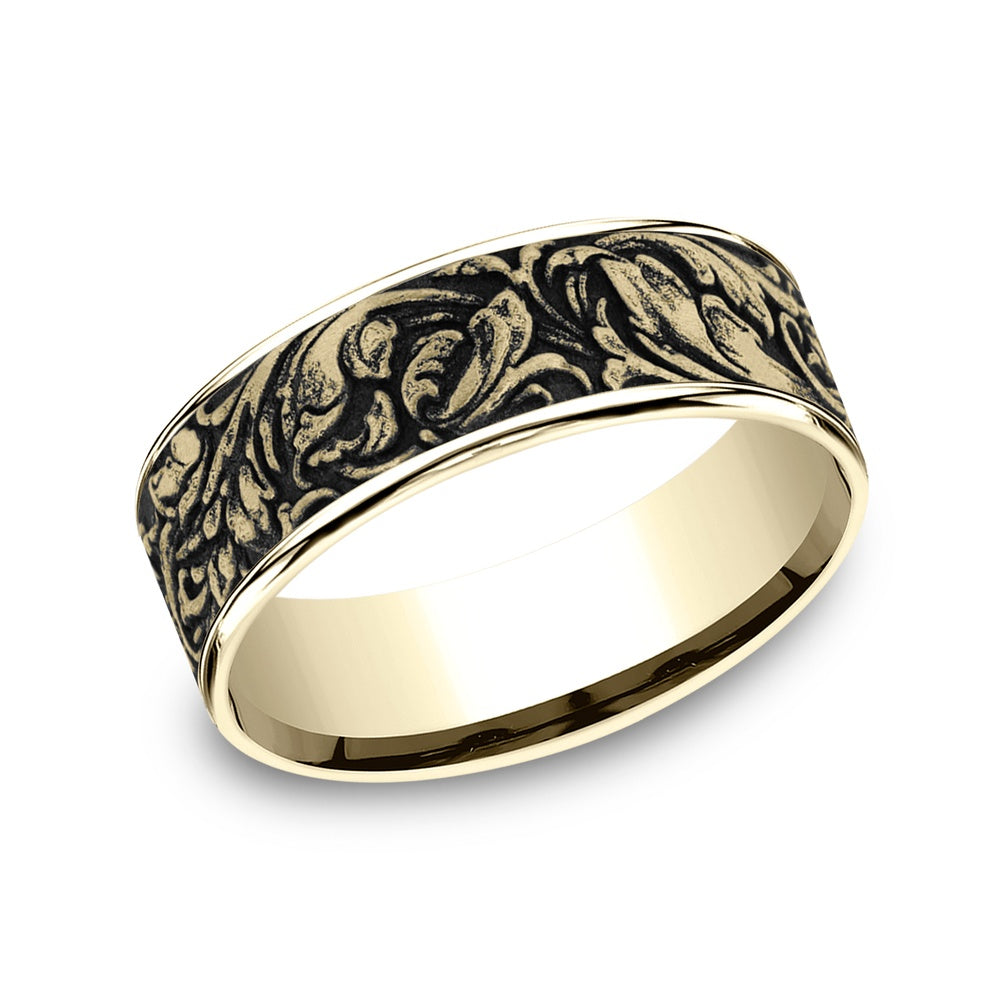 The Vineyard Men's Wedding Band in 14K Yellow Gold - 7.5mm Width by Benchmark