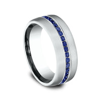 The Viscount Men's Wedding Band in 14K White Gold - 7.5mm Width by Benchmark