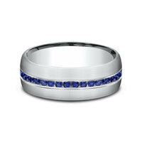 The Viscount Men's Wedding Band in 14K White Gold - 7.5mm Width by Benchmark