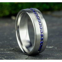The Viscount Men's Wedding Band in 14K White Gold - 7.5mm Width by Benchmark