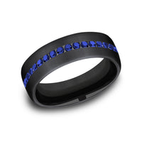 The Viscount Men's Wedding Band in Black Titanium - 6.5mm Width by Forge