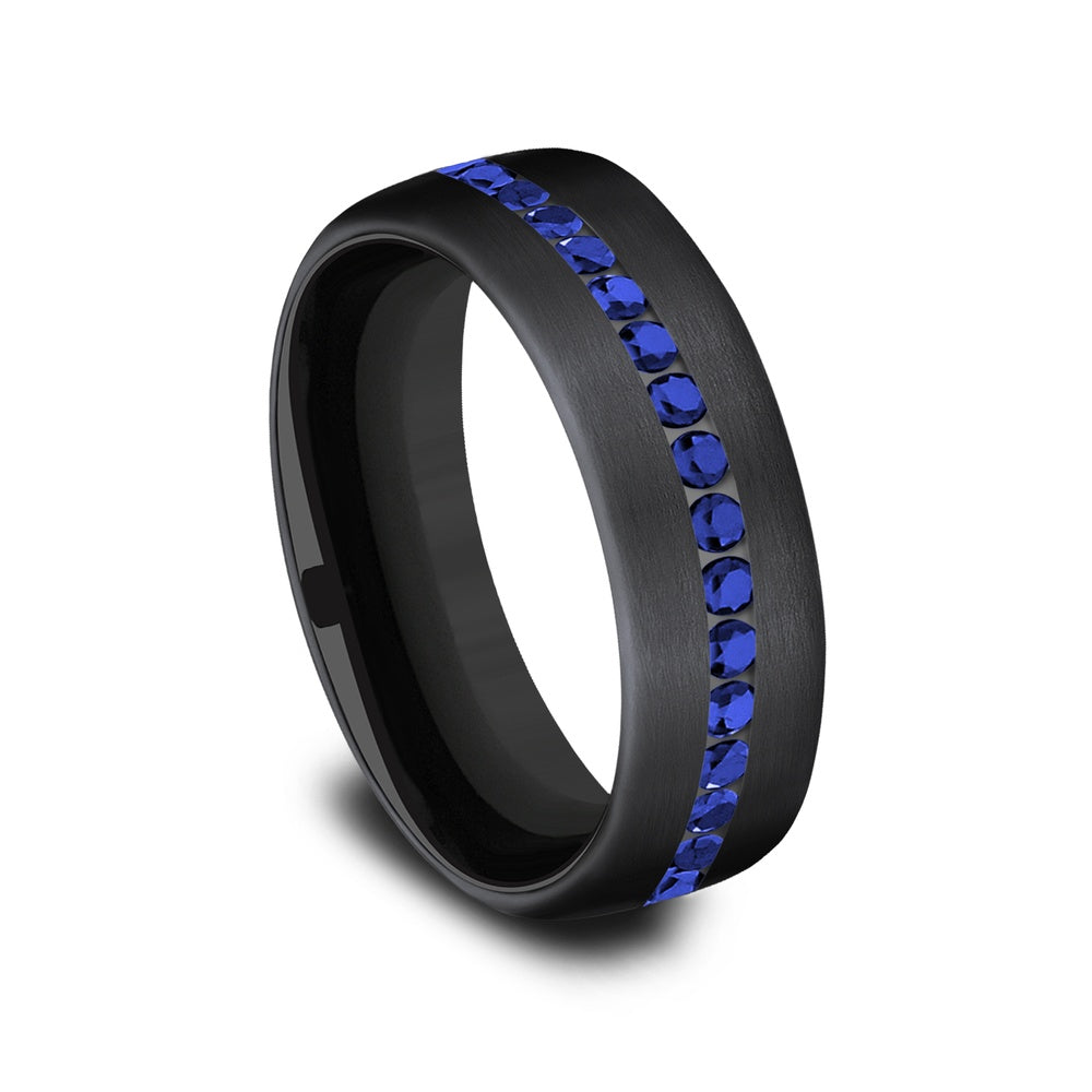 The Viscount Men's Wedding Band in Black Titanium - 6.5mm Width by Forge