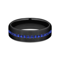 The Viscount Men's Wedding Band in Black Titanium - 6.5mm Width by Forge
