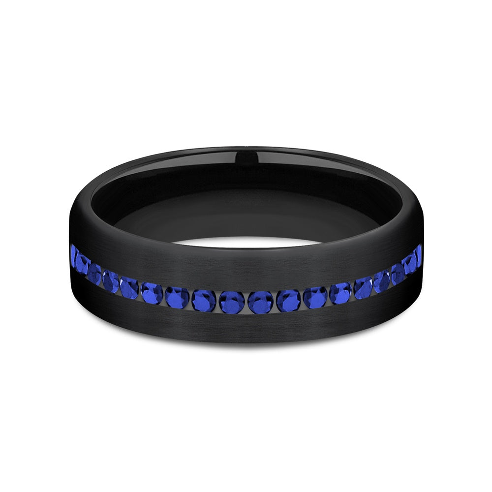 The Viscount Men's Wedding Band in Black Titanium - 6.5mm Width by Forge