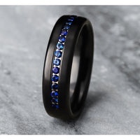 The Viscount Men's Wedding Band in Black Titanium - 6.5mm Width by Forge