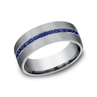 The Viscount Men's Wedding Band in Grey Tantalum - 7.5mm Width by Tantalum