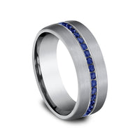 The Viscount Men's Wedding Band in Grey Tantalum - 7.5mm Width by Tantalum
