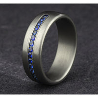 The Viscount Men's Wedding Band in Grey Tantalum - 7.5mm Width by Tantalum