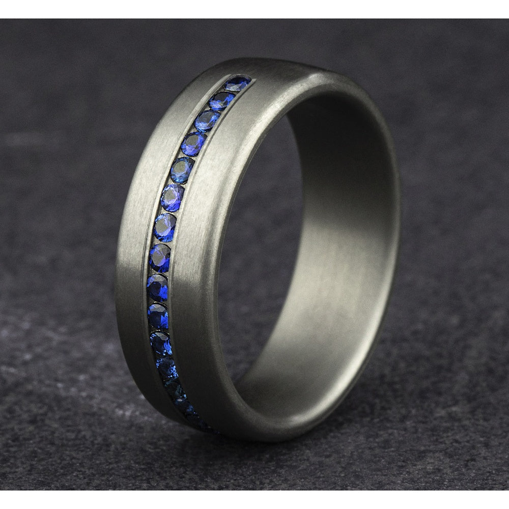 The Viscount Men's Wedding Band in Grey Tantalum - 7.5mm Width by Tantalum