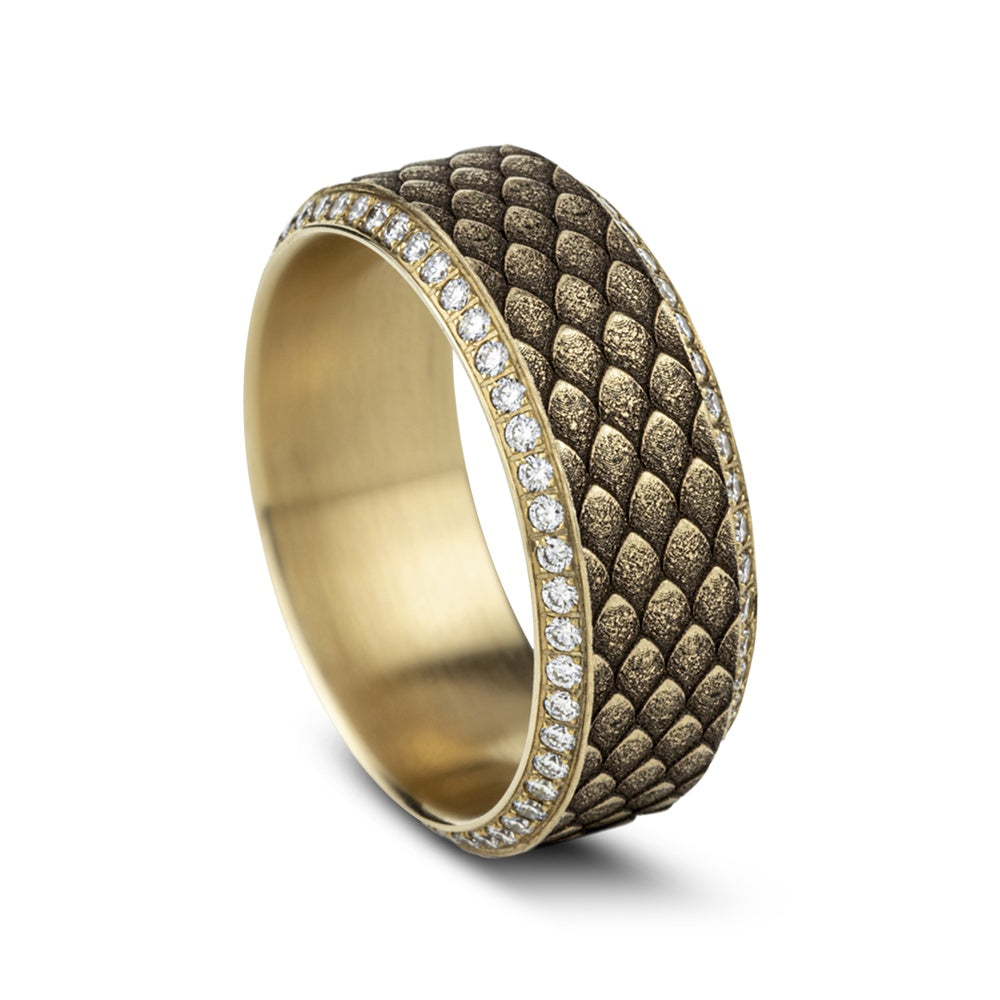 The Viserion Men's Wedding Band in 14K Yellow Gold - 9mm Width by Benchmark