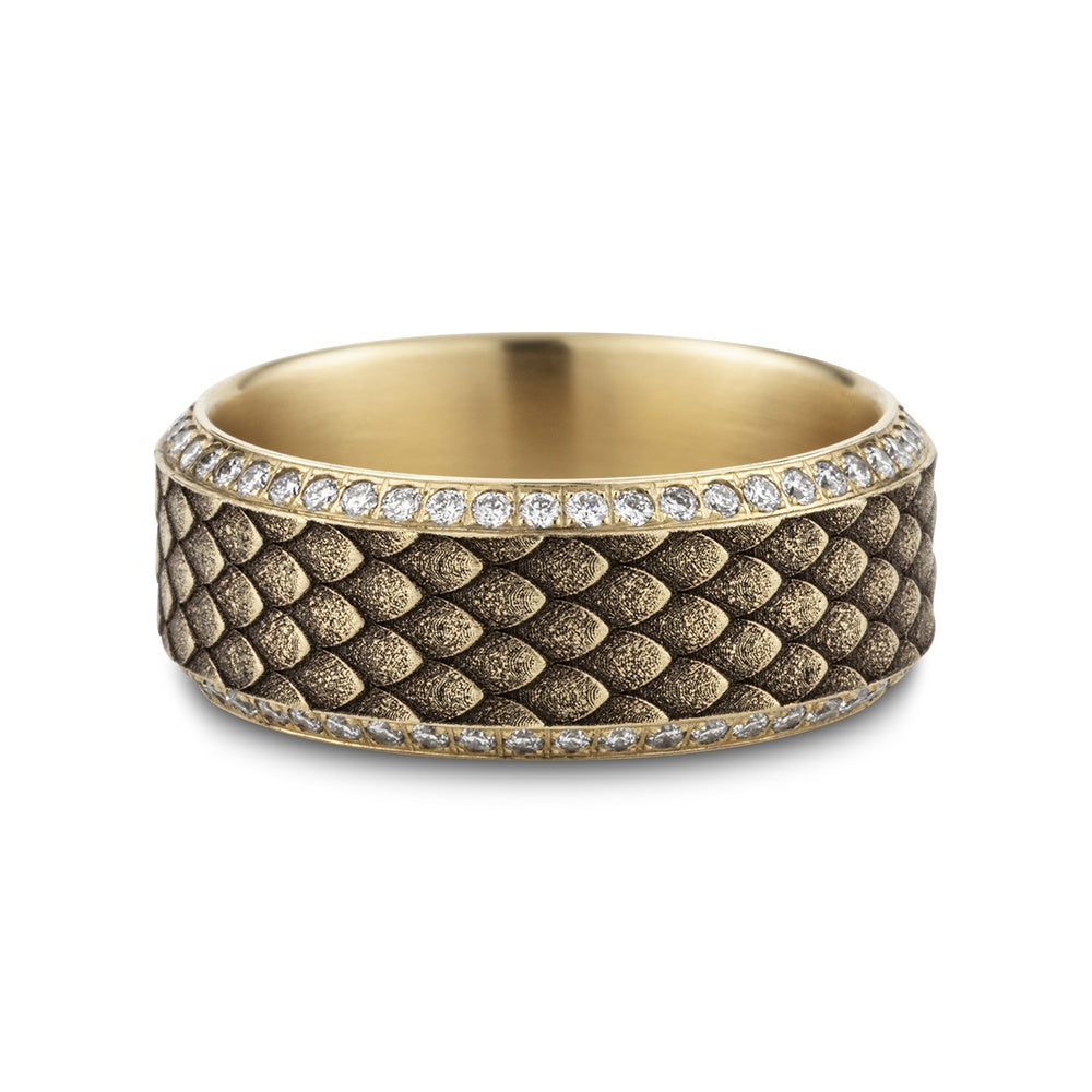 The Viserion Men's Wedding Band in 14K Yellow Gold - 9mm Width by Benchmark