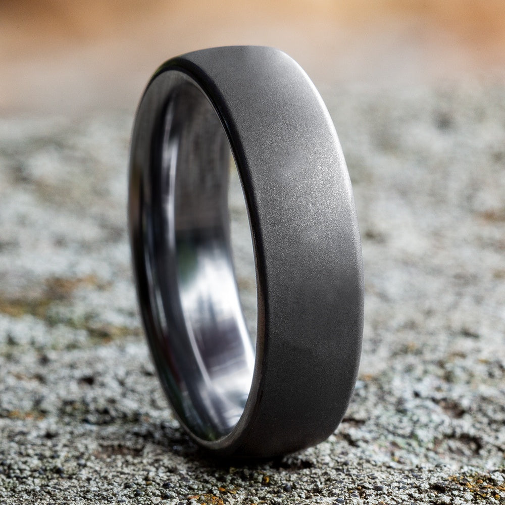 The Visionary Men's Wedding Band in Grey Tantalum - 6.5mm Width by Tantalum