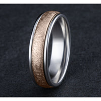 The Voltaire Men's Wedding Band in 14K White and Rose Gold - 6mm Width by Benchmark