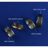 The Vortex Men's Wedding Band in 14K White Gold and Grey Tantalum - 7.5mm Width by Ammara Stone