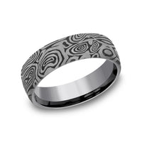 The Vortex Men's Wedding Band in Grey Tantalum - 6.5mm Width by Tantalum
