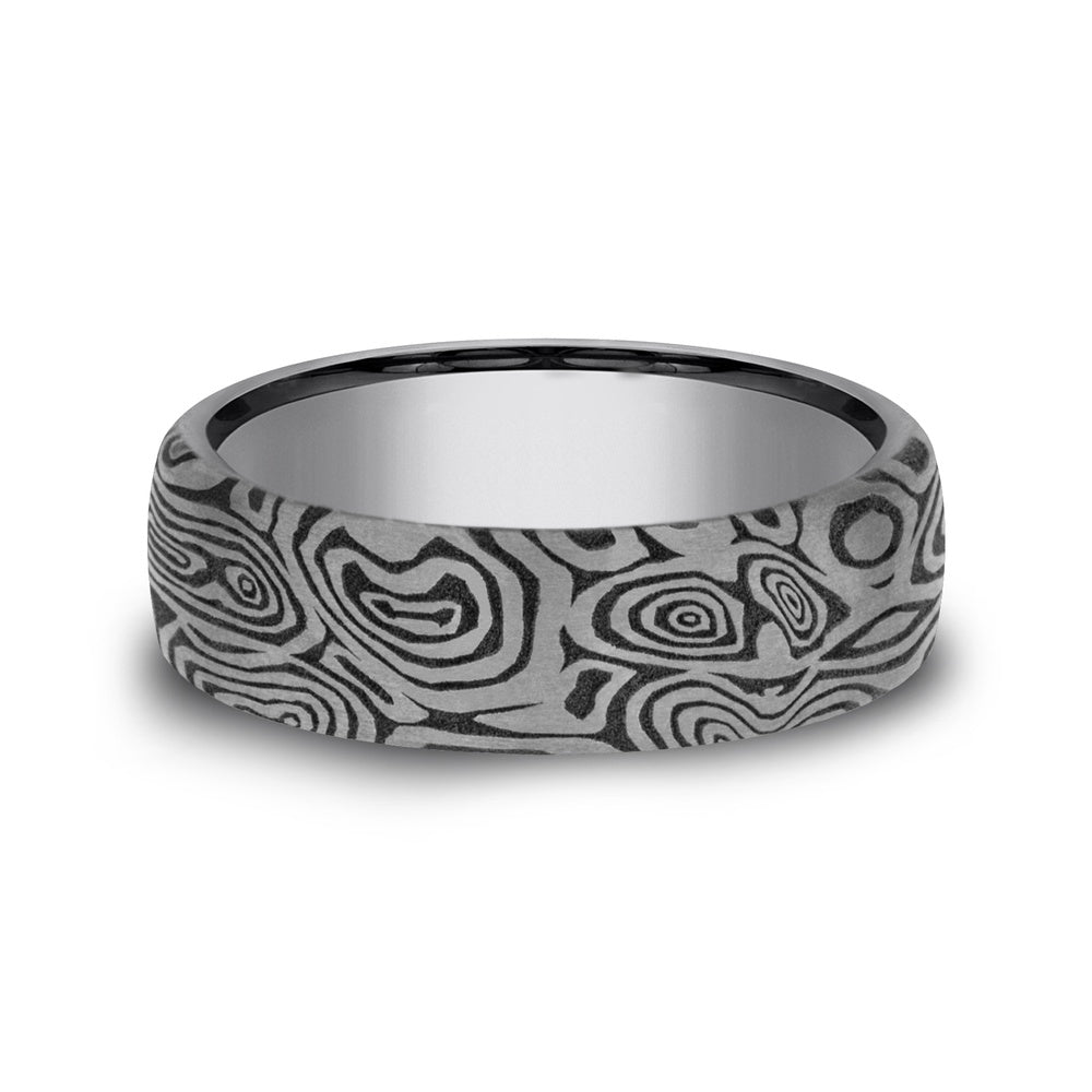 The Vortex Men's Wedding Band in Grey Tantalum - 6.5mm Width by Tantalum