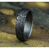 The Vortex Men's Wedding Band in Grey Tantalum - 6.5mm Width by Tantalum