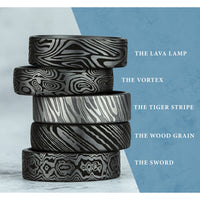 The Vortex Men's Wedding Band in Grey Tantalum - 6.5mm Width by Tantalum
