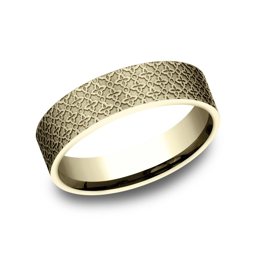 The Vulcan Men's Wedding Band in 14K Yellow Gold - 6mm Width by Benchmark