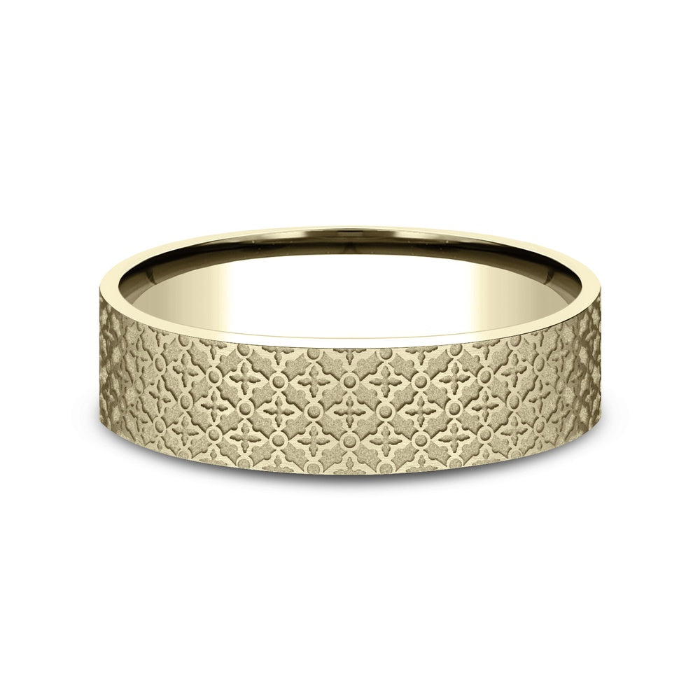 The Vulcan Men's Wedding Band in 14K Yellow Gold - 6mm Width by Benchmark