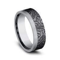 The Warrior Men's Wedding Band in Grey and Tantalum - 7mm Width by Tantalum