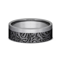 The Warrior Men's Wedding Band in Grey and Tantalum - 7mm Width by Tantalum