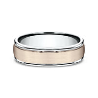 The Washington Men's Wedding Band in 14K Rose and White Gold - 6mm Width by Benchmark