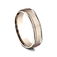 The Washington Men's Wedding Band in 14K Rose Gold - 6mm Width by Benchmark