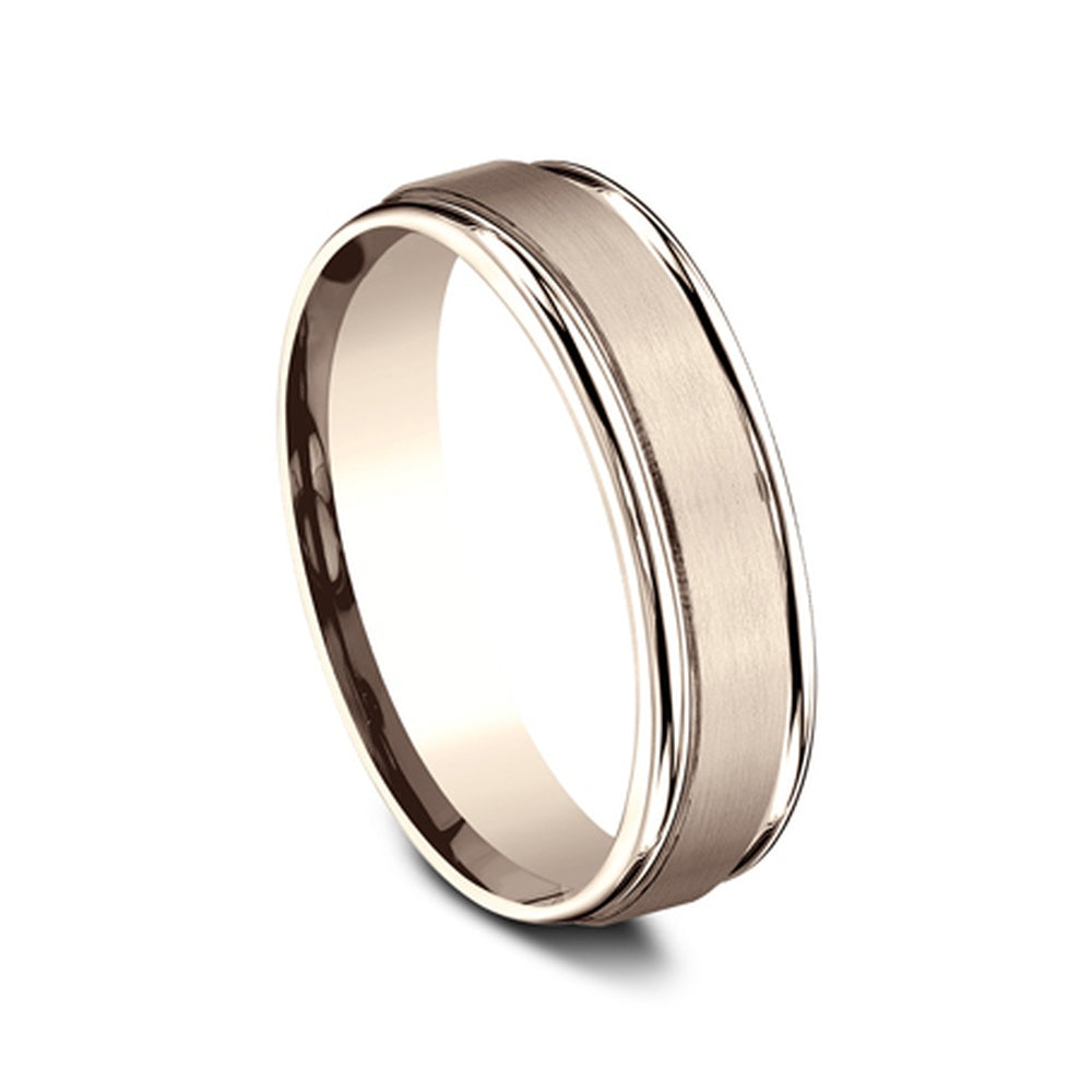 The Washington Men's Wedding Band in 14K Rose Gold - 6mm Width by Benchmark