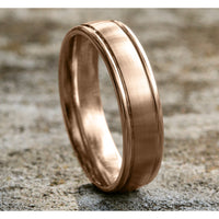 The Washington Men's Wedding Band in 14K Rose Gold - 6mm Width by Benchmark