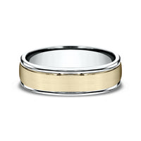 The Washington Men's Wedding Band in 14K White and Yellow Gold - 6mm Width by Benchmark