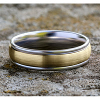 The Washington Men's Wedding Band in 14K White and Yellow Gold - 6mm Width by Benchmark