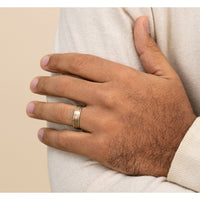 The Washington Men's Wedding Band in 14K White and Yellow Gold - 6mm Width by Benchmark