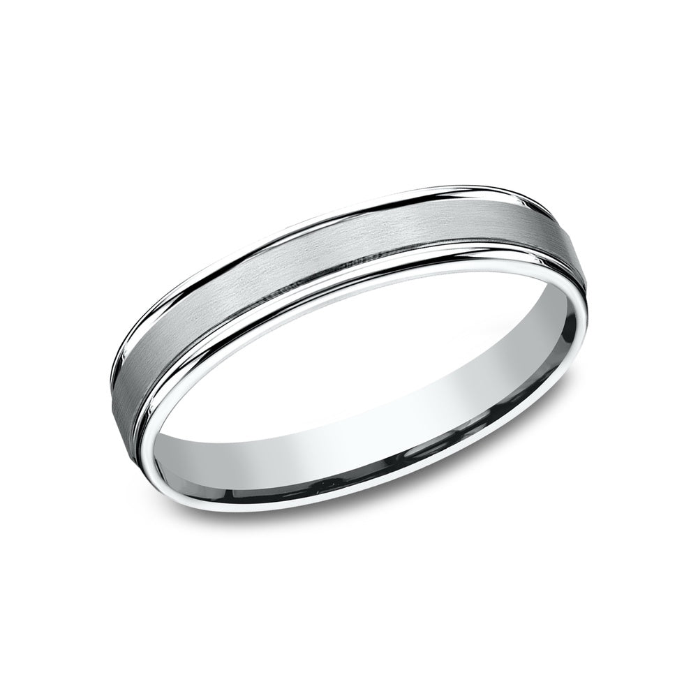 The Washington Men's Wedding Band in 14K White Gold - 4.5mm Width by Benchmark