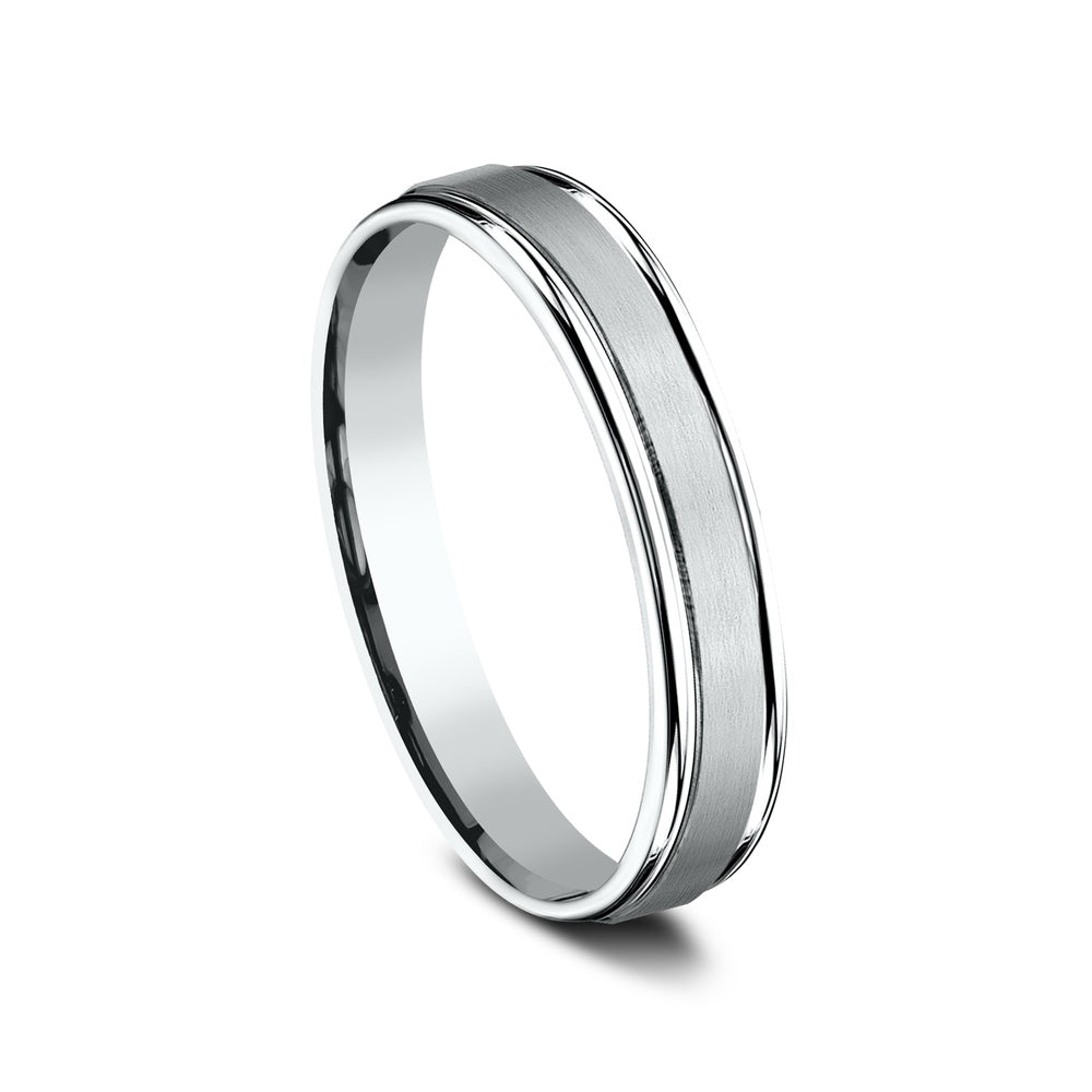 The Washington Men's Wedding Band in 14K White Gold - 4.5mm Width by Benchmark