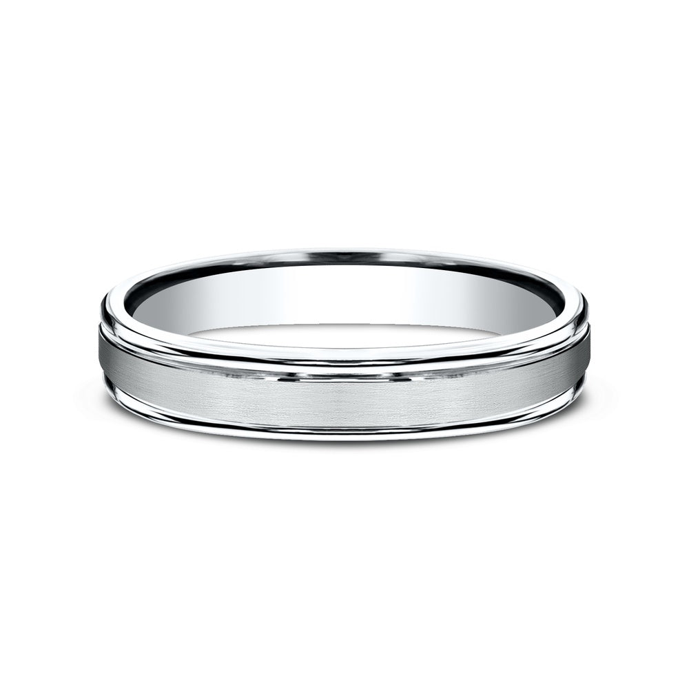 The Washington Men's Wedding Band in 14K White Gold - 4.5mm Width by Benchmark