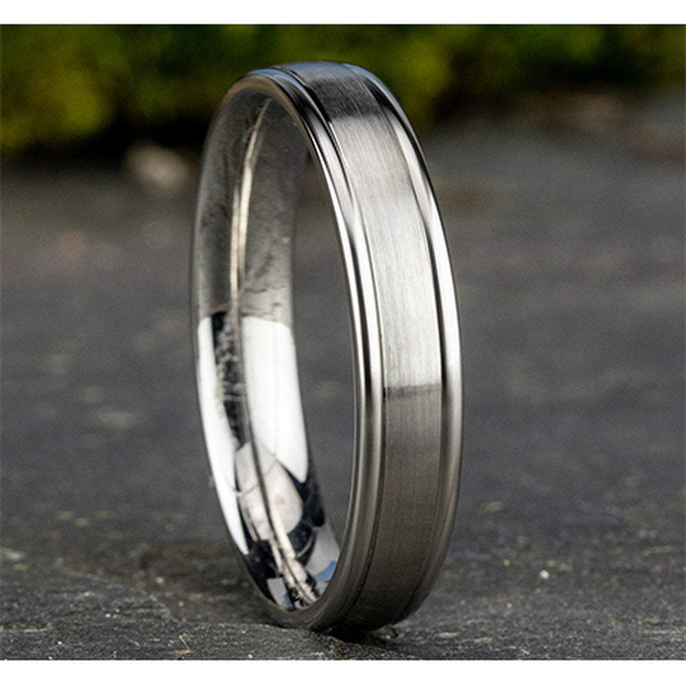 The Washington Men's Wedding Band in 14K White Gold - 4.5mm Width by Benchmark