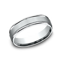 The Washington Men's Wedding Band in 14K White Gold - 6mm Width by Benchmark