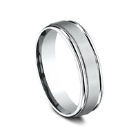 The Washington Men's Wedding Band in 14K White Gold - 6mm Width by Benchmark