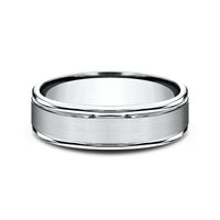 The Washington Men's Wedding Band in 14K White Gold - 6mm Width by Benchmark