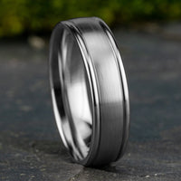 The Washington Men's Wedding Band in 14K White Gold - 6mm Width by Benchmark