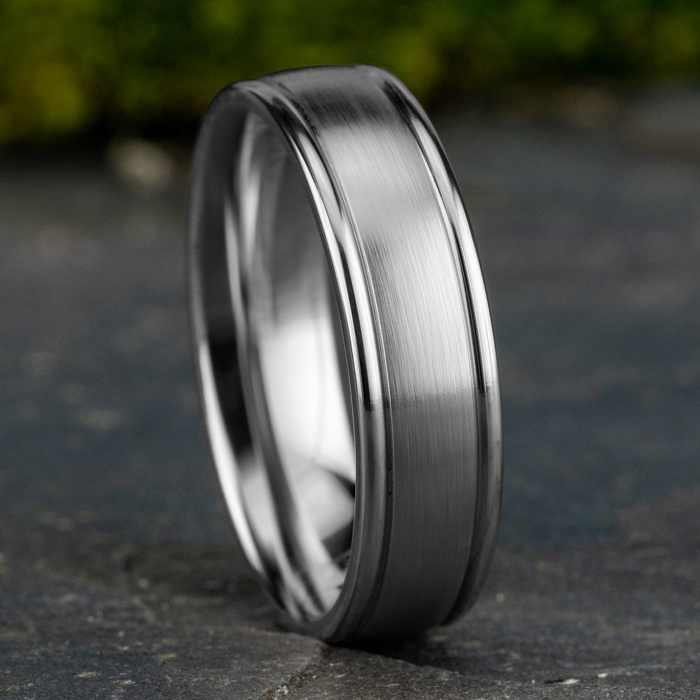 The Washington Men's Wedding Band in 14K White Gold - 6mm Width by Benchmark