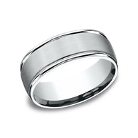 The Washington Men's Wedding Band in 14K White Gold - 8mm Width by Benchmark
