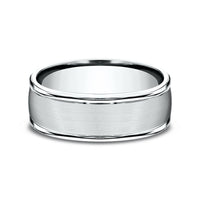 The Washington Men's Wedding Band in 14K White Gold - 8mm Width by Benchmark