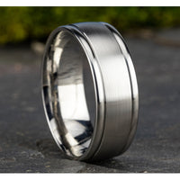 The Washington Men's Wedding Band in 14K White Gold - 8mm Width by Benchmark