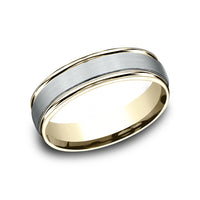 The Washington Men's Wedding Band in 14K Yellow and White Gold - 6mm Width by Benchmark