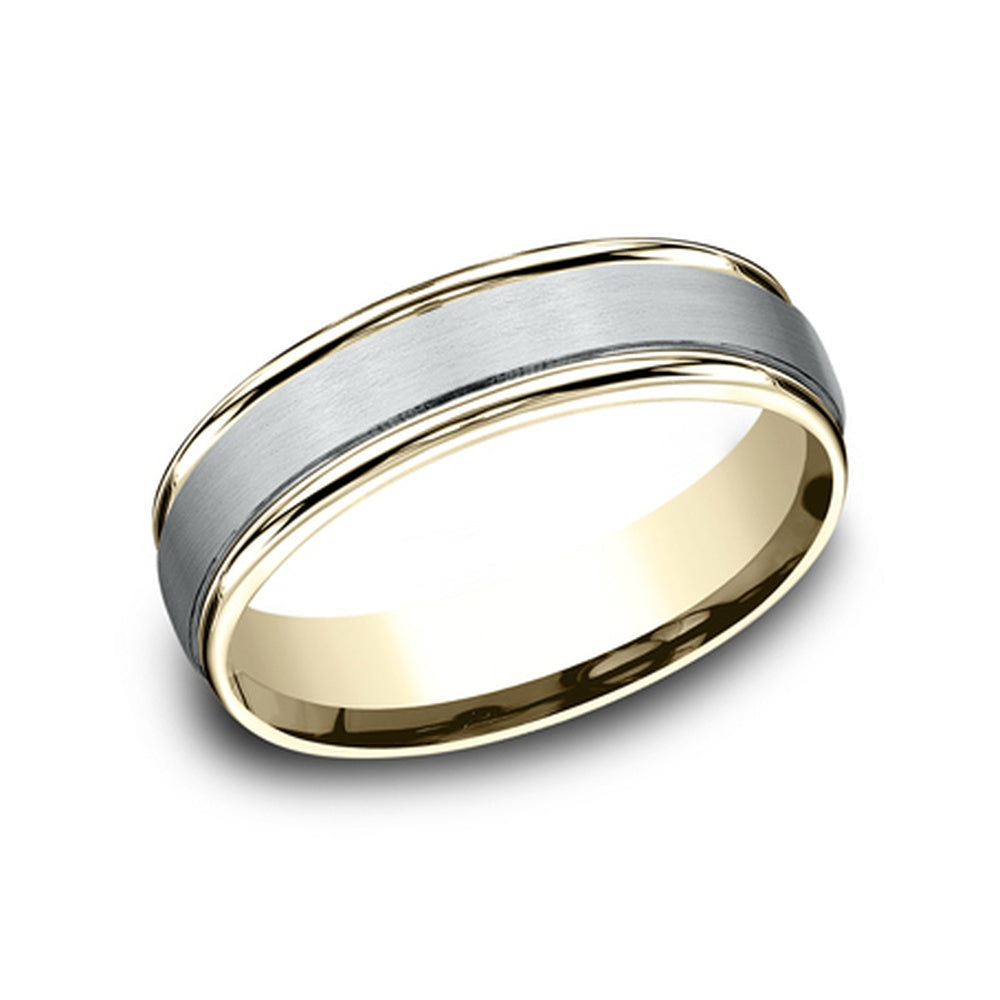 The Washington Men's Wedding Band in 14K Yellow and White Gold - 6mm Width by Benchmark