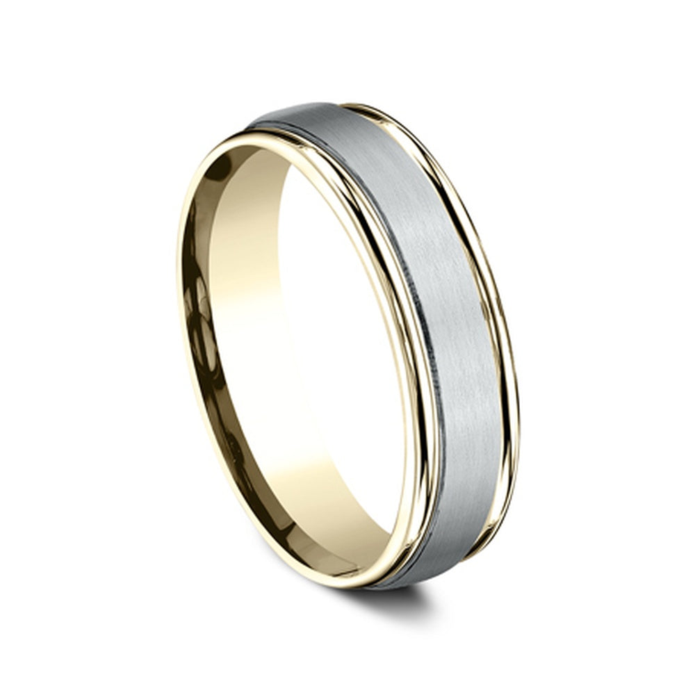 The Washington Men's Wedding Band in 14K Yellow and White Gold - 6mm Width by Benchmark