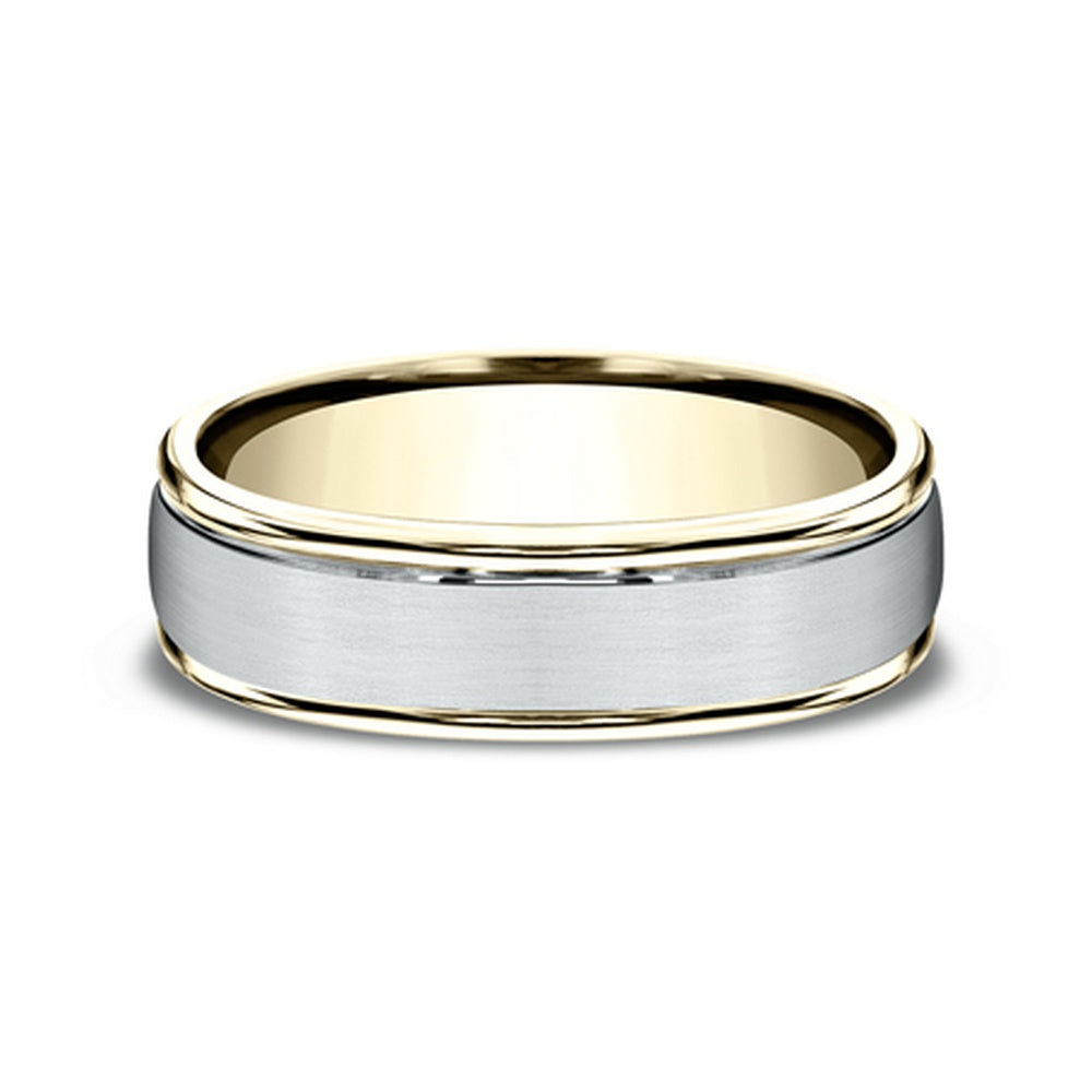 The Washington Men's Wedding Band in 14K Yellow and White Gold - 6mm Width by Benchmark