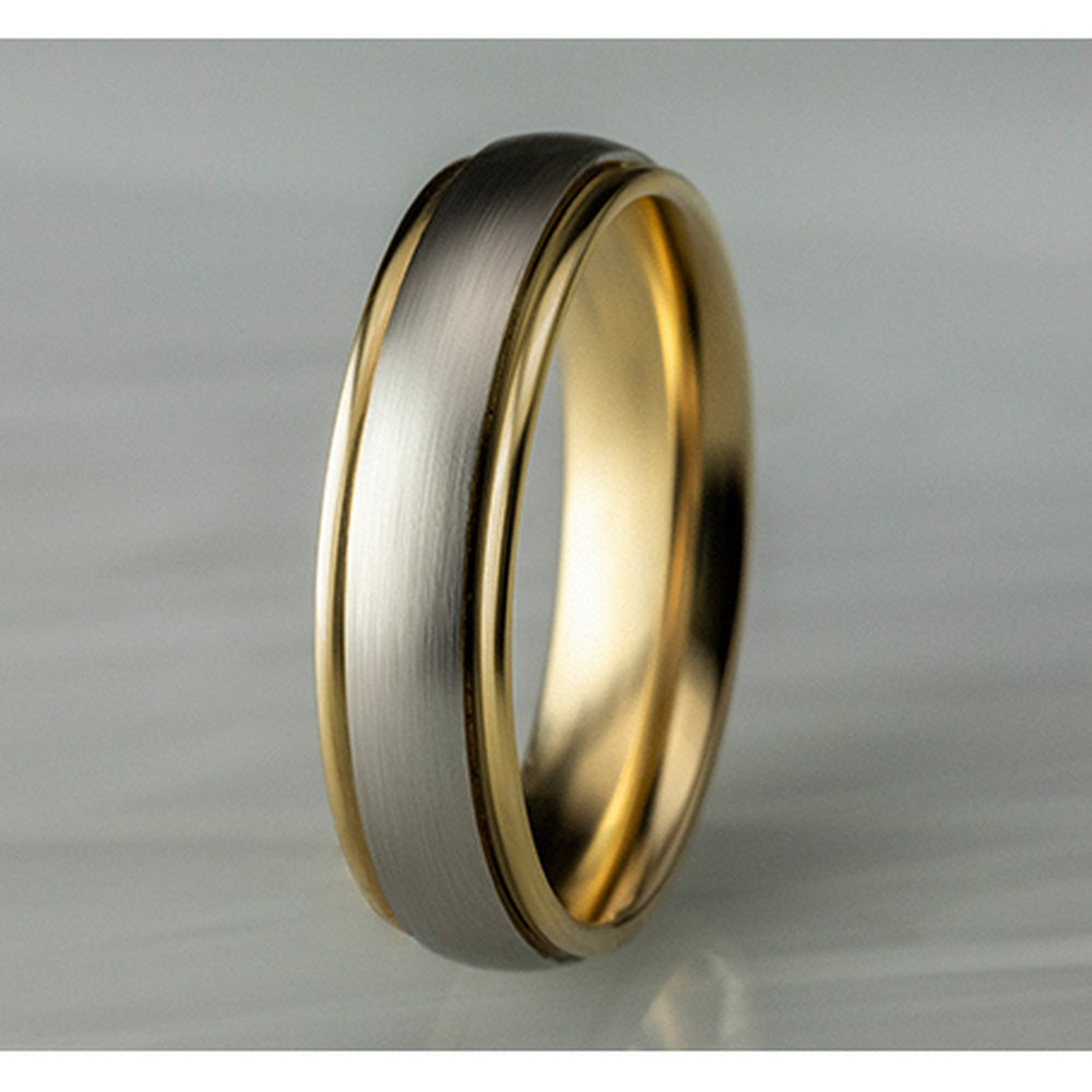 The Washington Men's Wedding Band in 14K Yellow and White Gold - 6mm Width by Benchmark